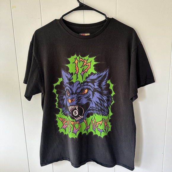 Teen Hearts Other - Teen Hearts Wolf 8 Ball Graphic Tee Y2K Grunge Streetwear Neon Goth Skater